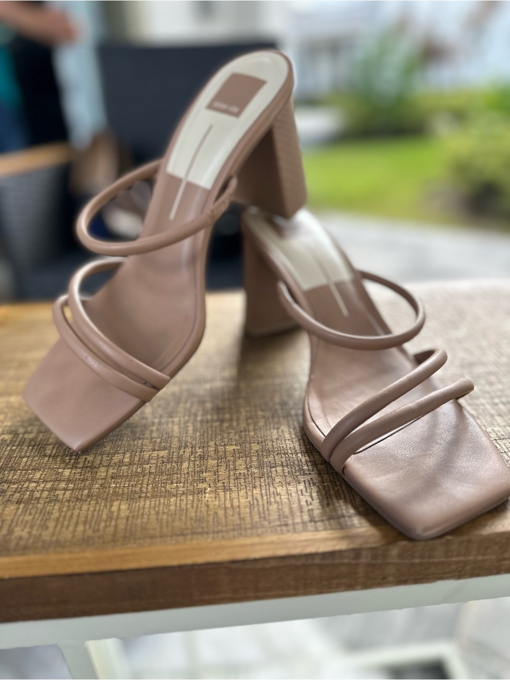 Dolce Vita Nude Mauve Strappy Block Heel Sandals